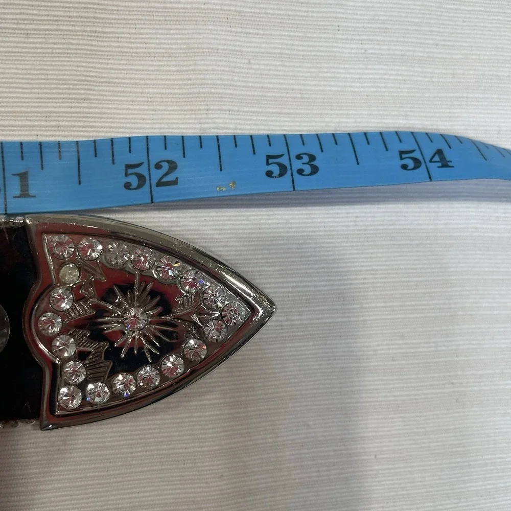 Blazin Roxx Women's Leather Western Belt Studded Rhinestone Animal Print 52
